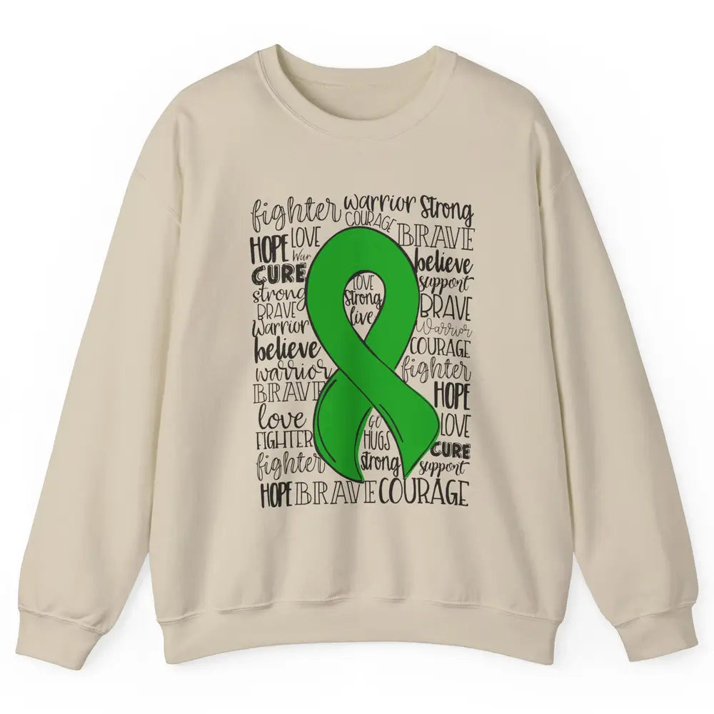 PANS/PANDAS Awareness Floral Green Ribbon Hope Love Cure Unisex Crewneck Sweatshirt