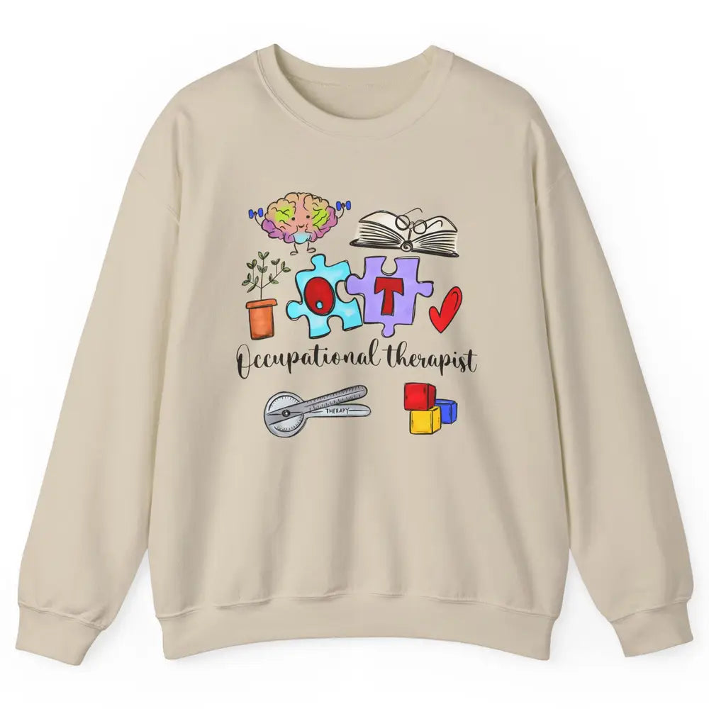 Occupational Therapist Symbols Hand Drawn OT Appreciation Unisex Crewneck Sweatshirt