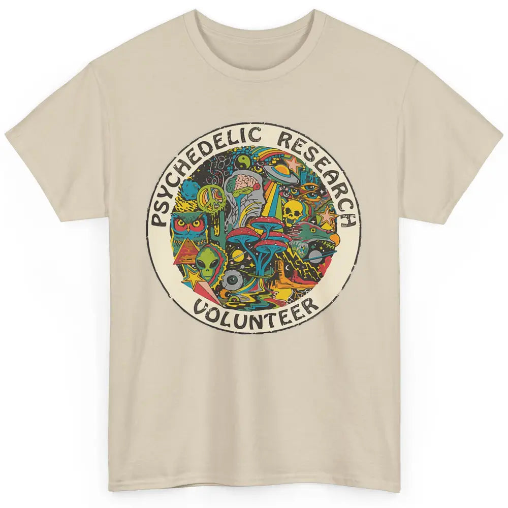 Retro Design Research Volunteer Psychedelic Mushroom Vintage Classic Unisex T-Shirt