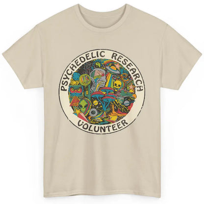 Retro Design Research Volunteer Psychedelic Mushroom Vintage Classic Unisex T-Shirt