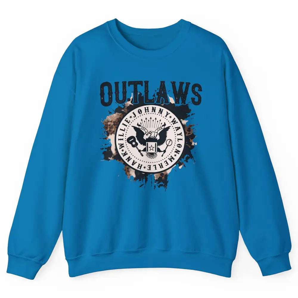 Retro Cowboy Bird Outlaws Western Country Music Cowgirl Unisex Crewneck Sweatshirt