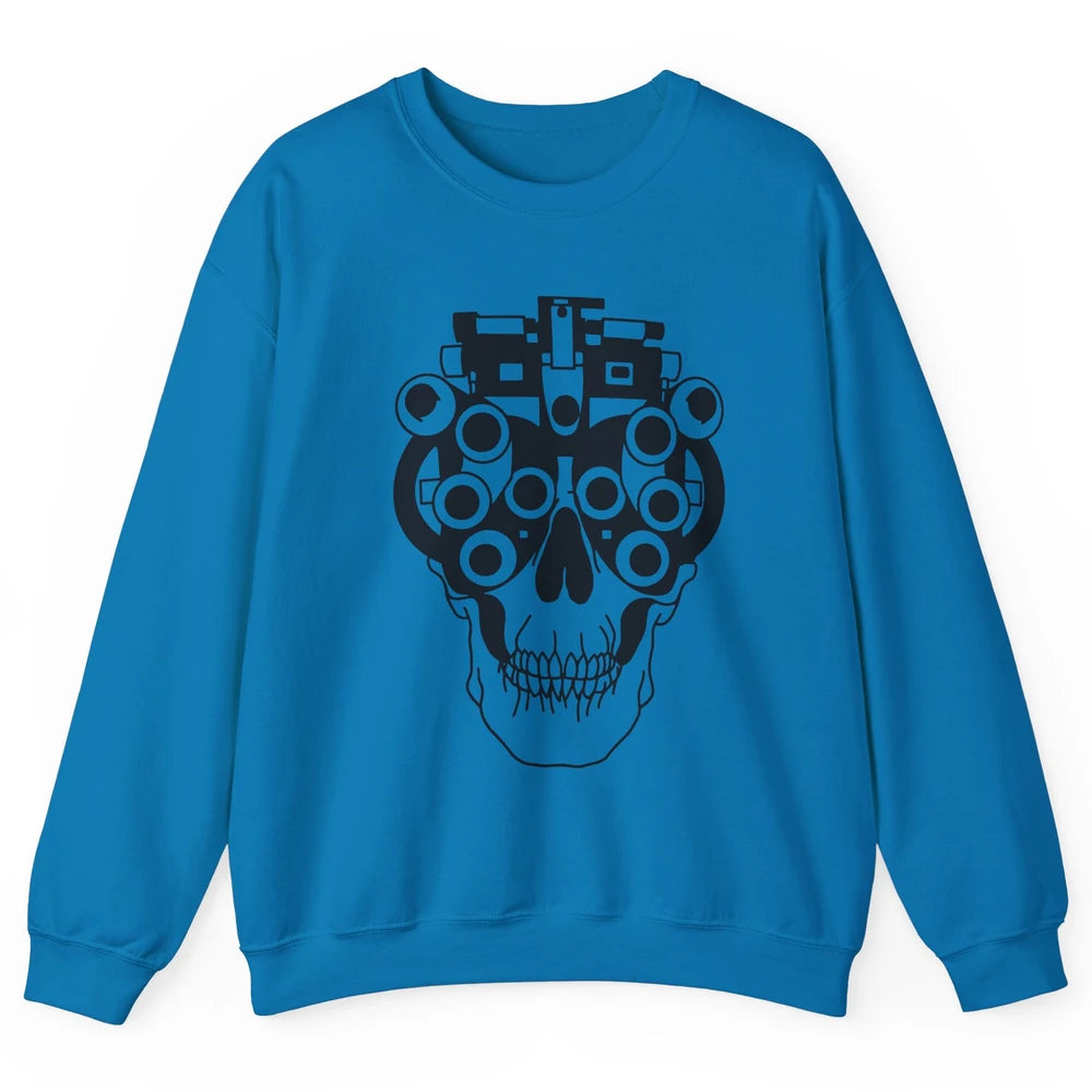 Phoropter Skeleton Optometrist Optician Halloween Optometry Unisex Crewneck Sweatshirt