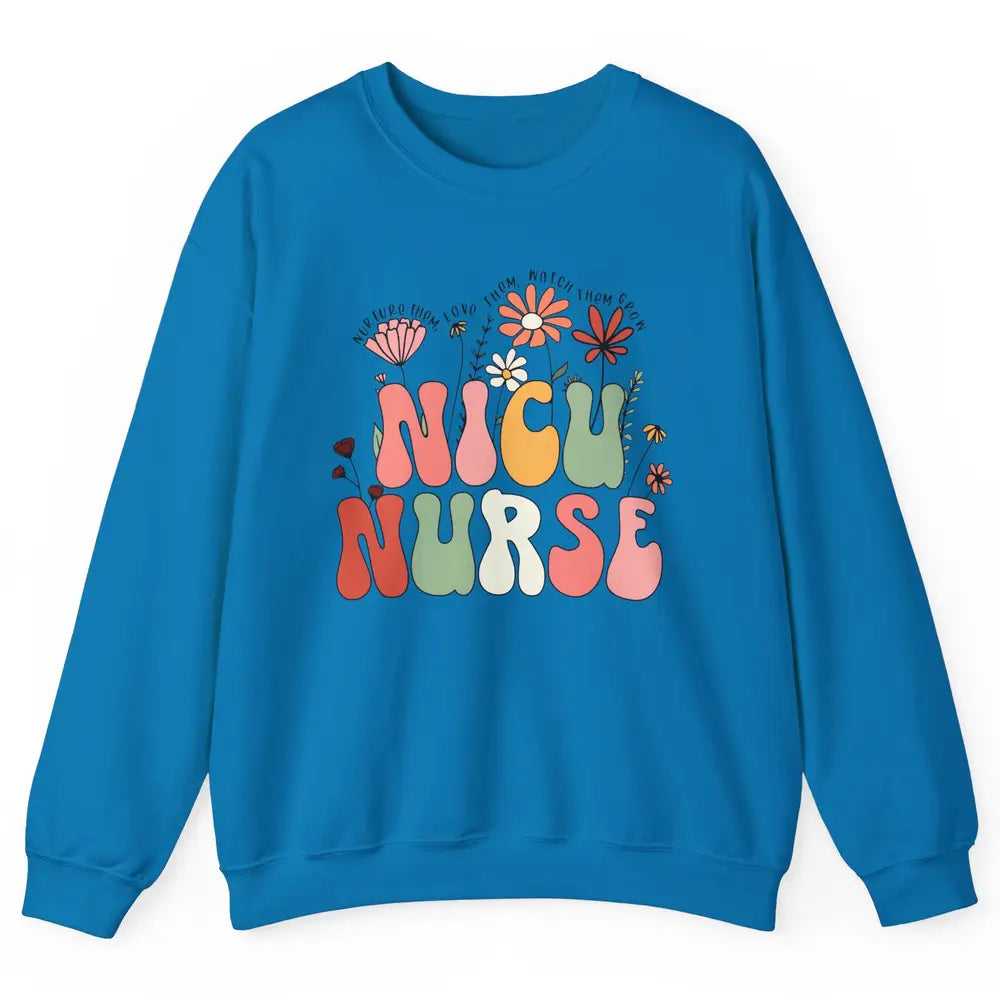 NICU Nurse Wildflower Neonatal Nurse Baby Nurse Appreciation Unisex Crewneck Sweatshirt