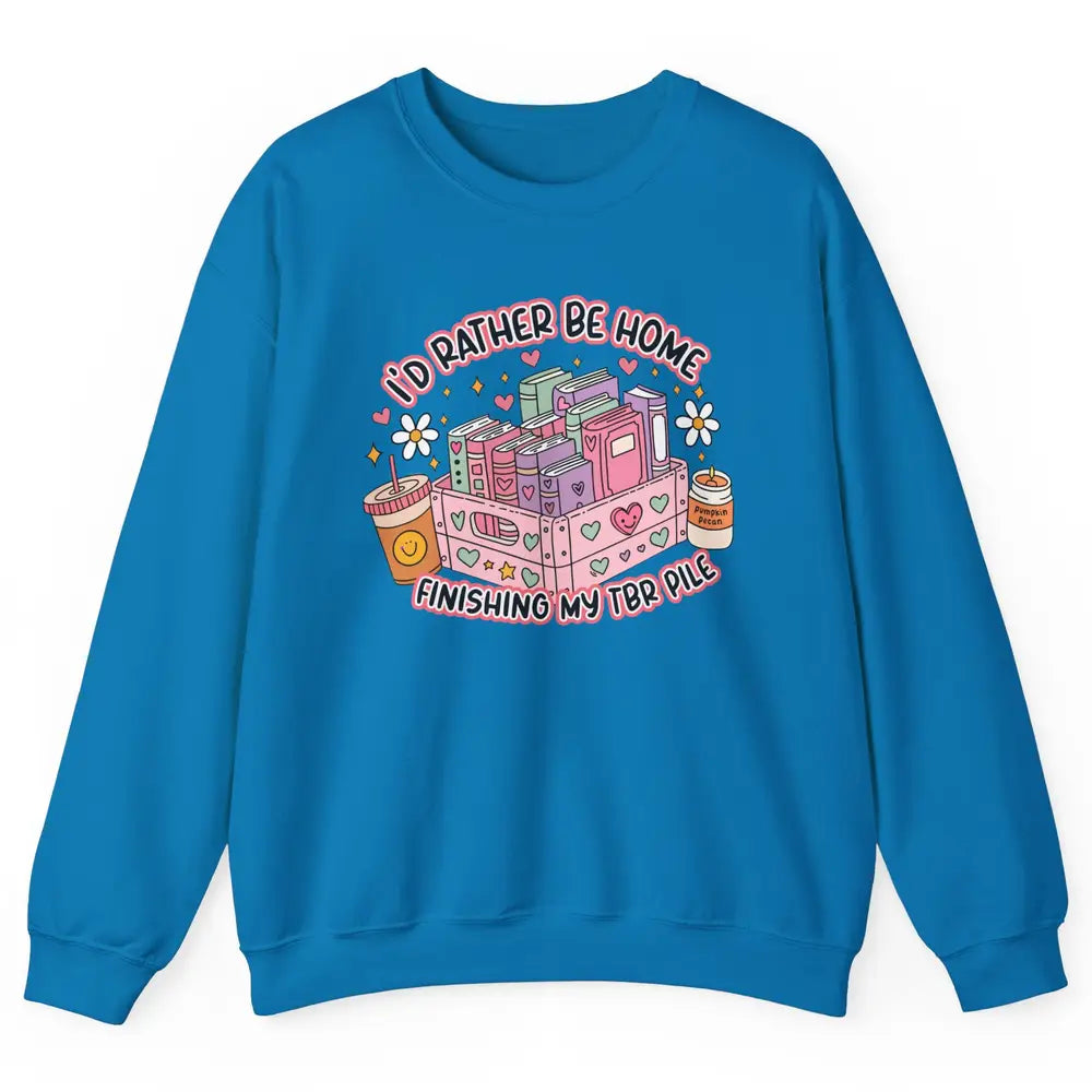 Retro Groovy TBR Book Readers Be Home Finishing My TBR Pile Unisex Crewneck Sweatshirt