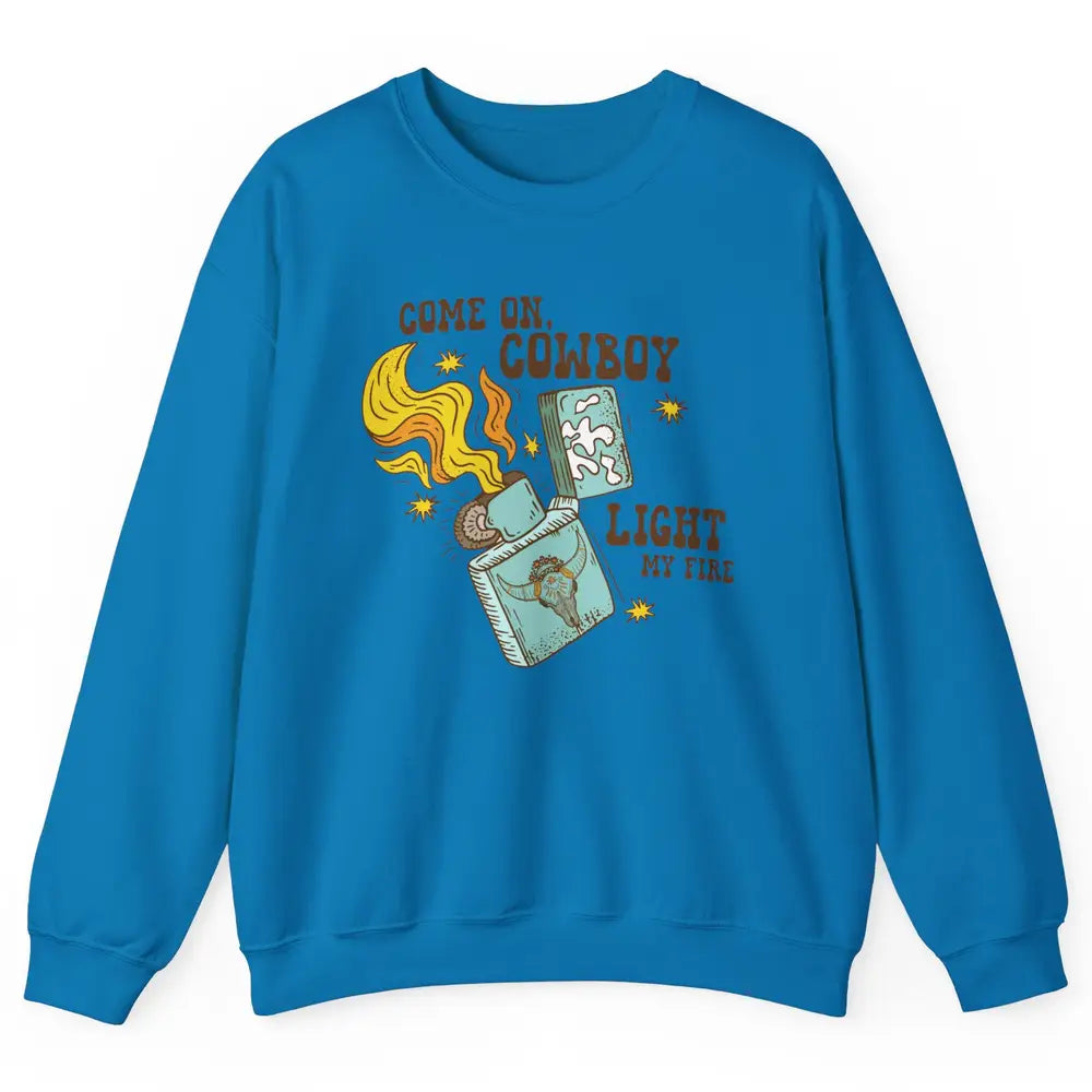 Retro Cowgirl Just Smile And Say God Bless Western Desert Unisex Crewneck Sweatshirt