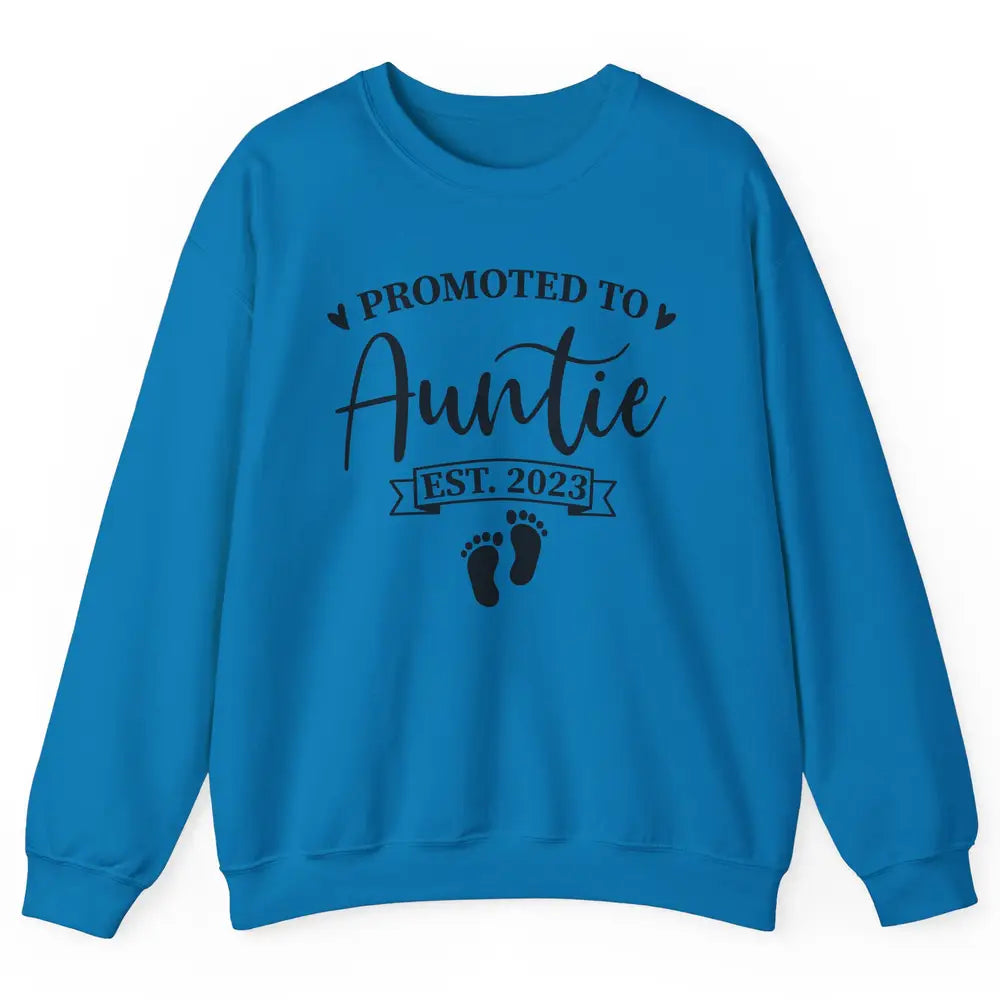 Promoted To Auntie Est 2023 Auntie To Be Baby Reveal Gift Unisex Crewneck Sweatshirt