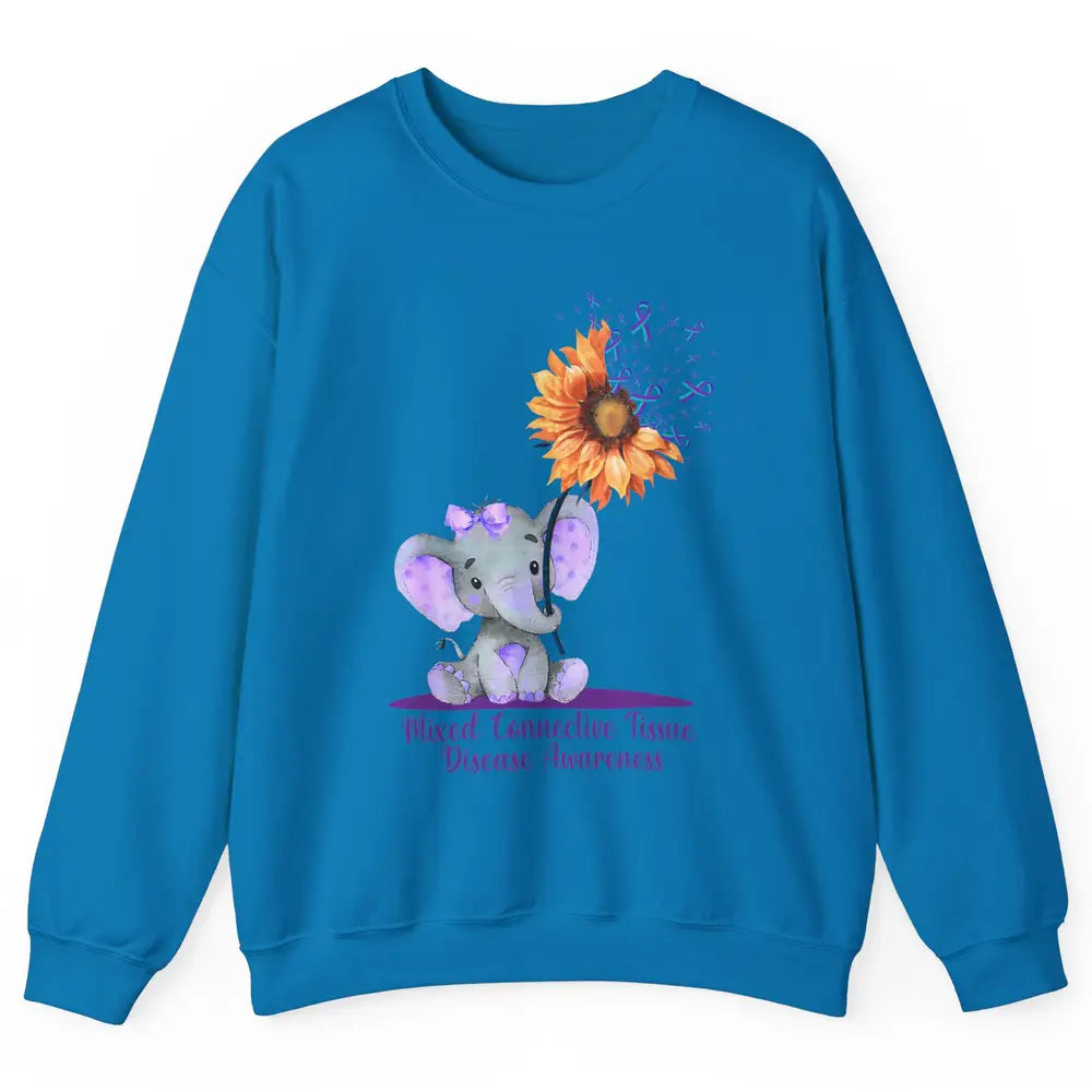 Mixed Connective Tissue Disease Baby Elephant Sunflower Unisex Crewneck Sweatshirt