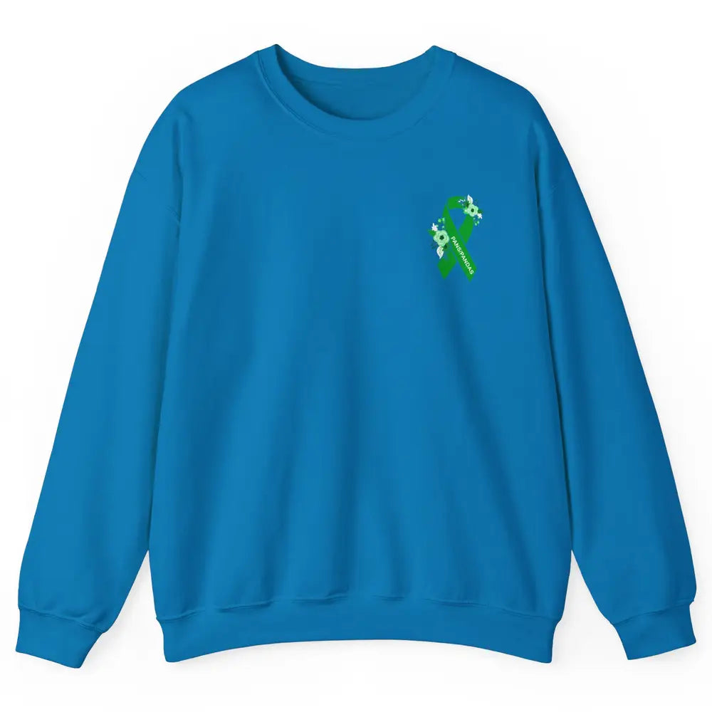 PANS/PANDAS Awareness Floral Green Ribbon Pans Disease Unisex Crewneck Sweatshirt