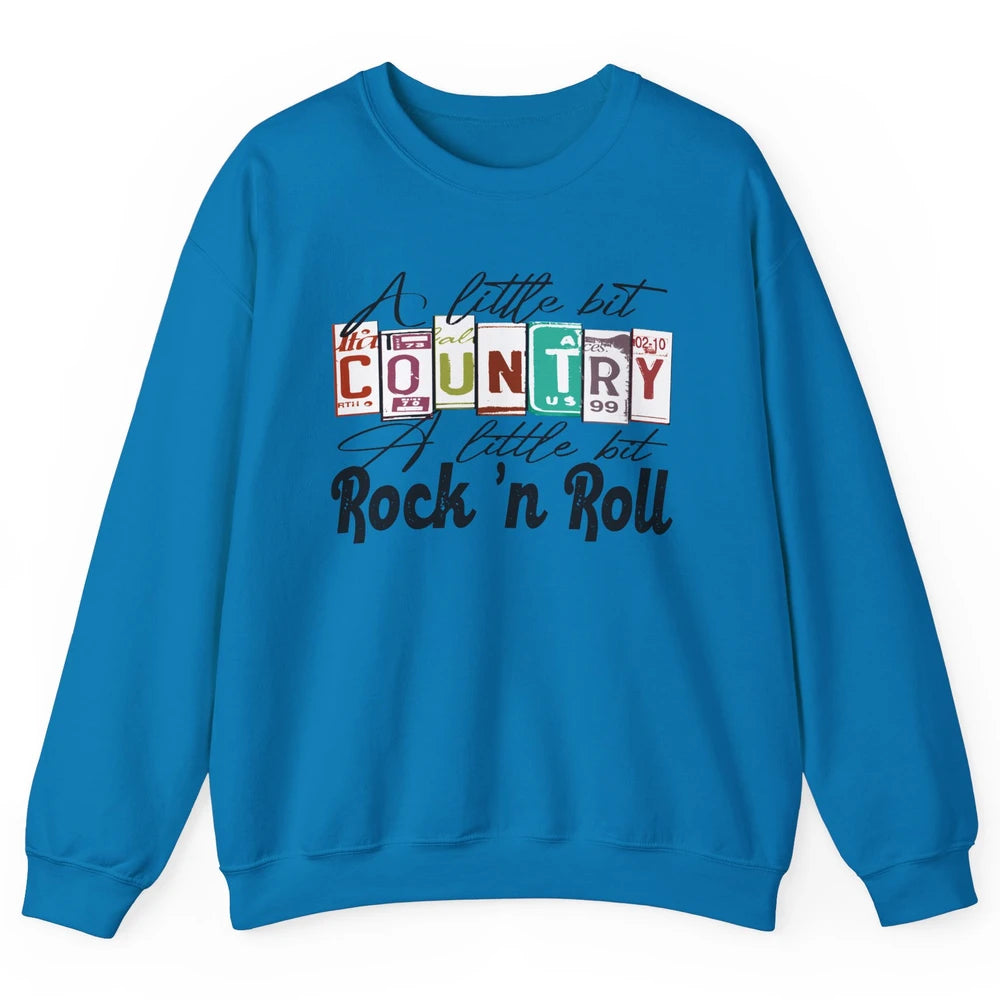 Retro A Little Bit Country A Little Bit Rock n Roll Western Unisex Crewneck Sweatshirt