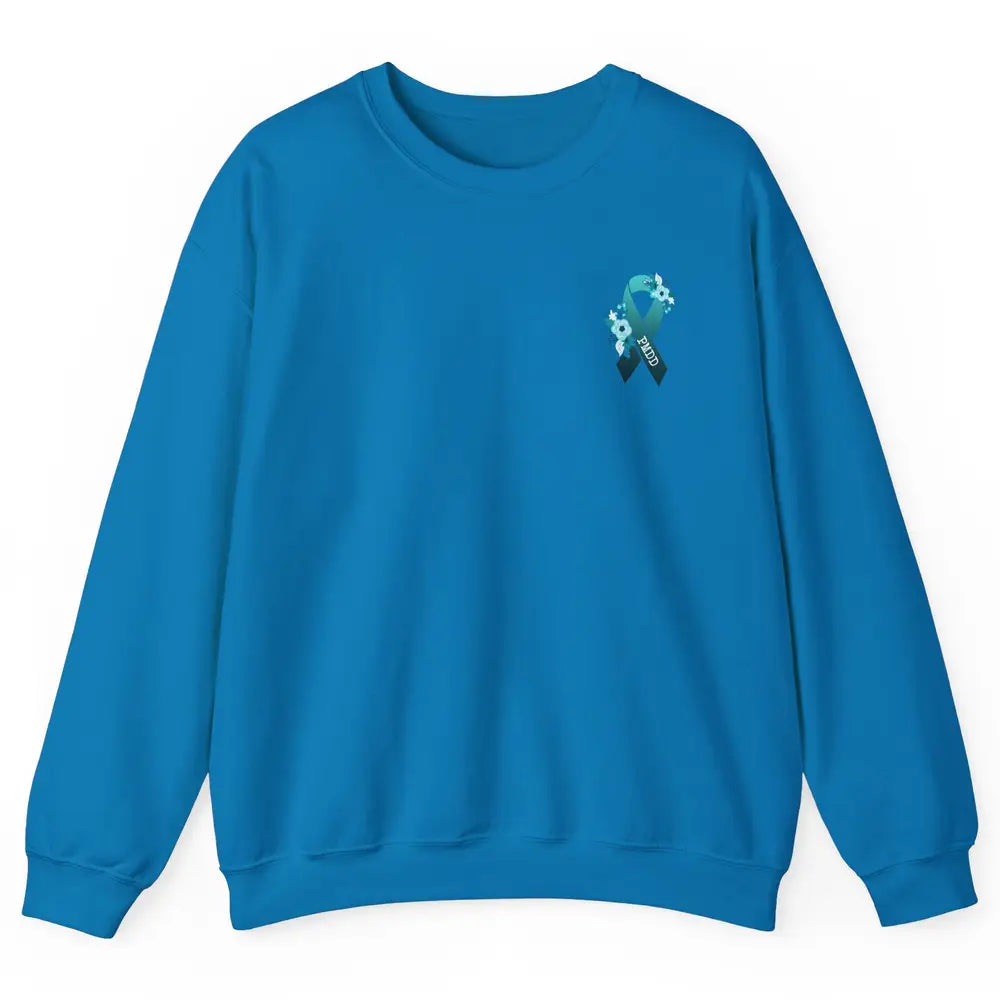 Premenstrual Dysphoric Disorder PMDD Awareness Ribbon Unisex Crewneck Sweatshirt
