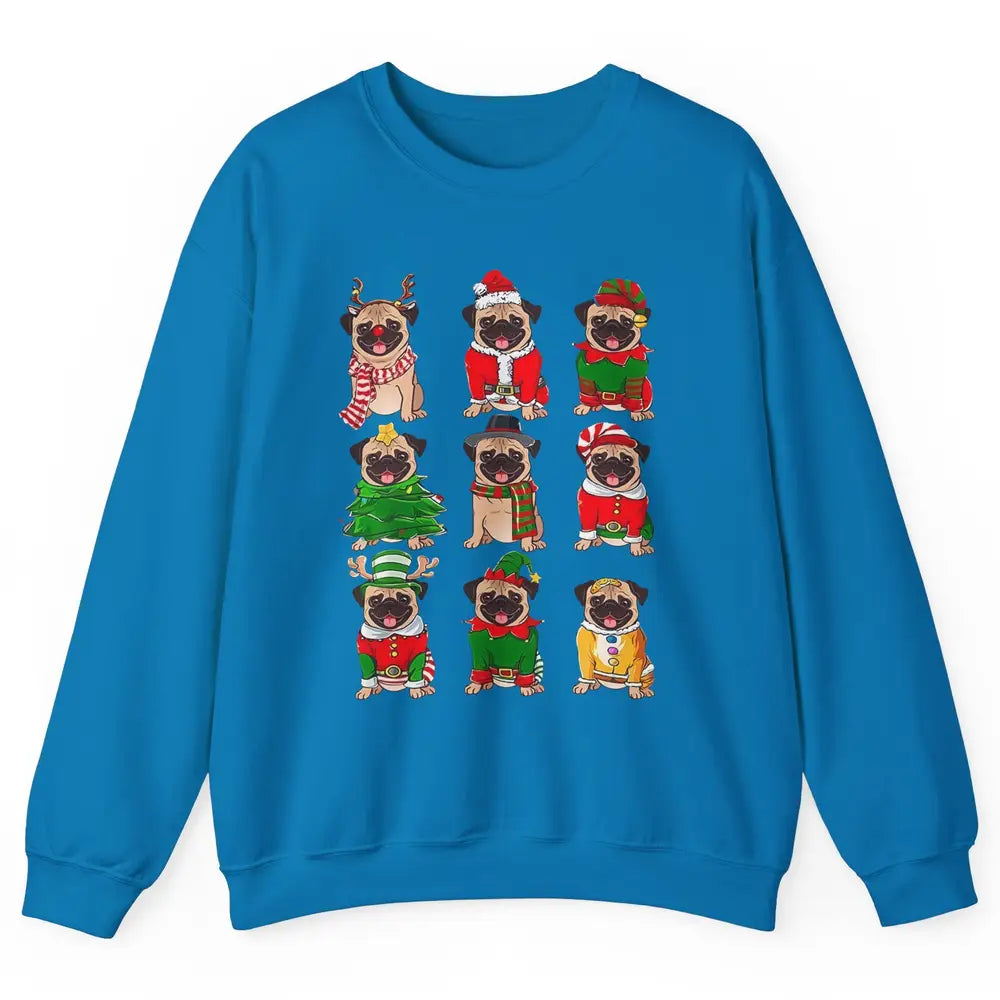 Pug Collection Christmas Santa Pug Dog Christmas Pugmas Unisex Crewneck Sweatshirt