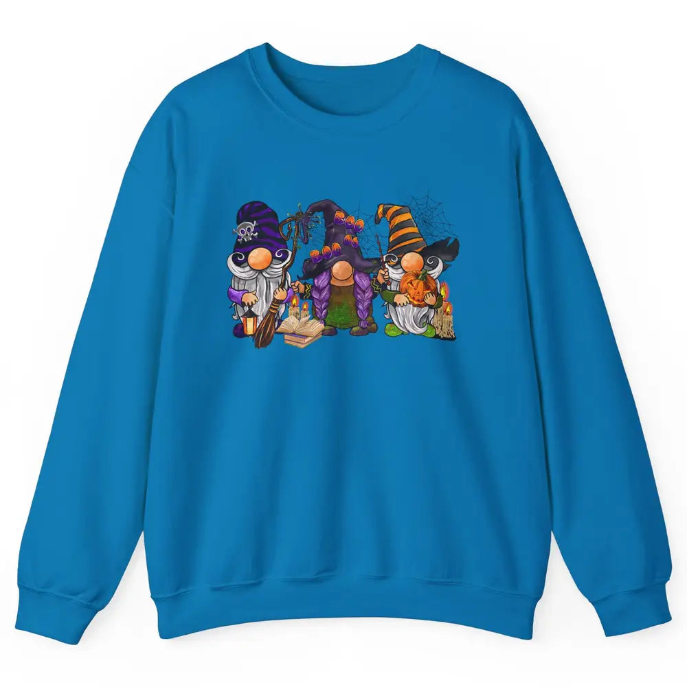 Retro Gnomes Witch Halloween Witchy Gnomies Horror Hallows Unisex Crewneck Sweatshirt