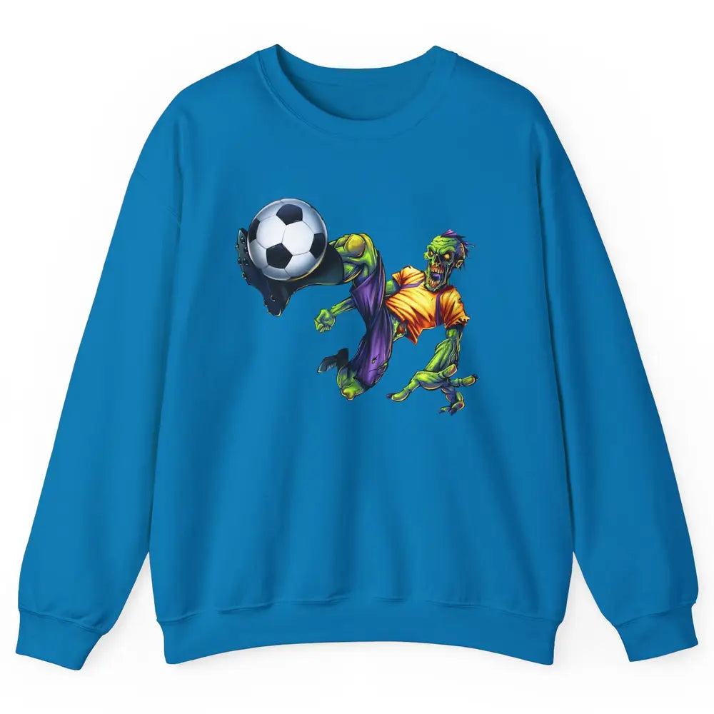 Zombie Soccer Striker Halloween Soccer Player Costume Gift Unisex Crewneck Sweatshirt