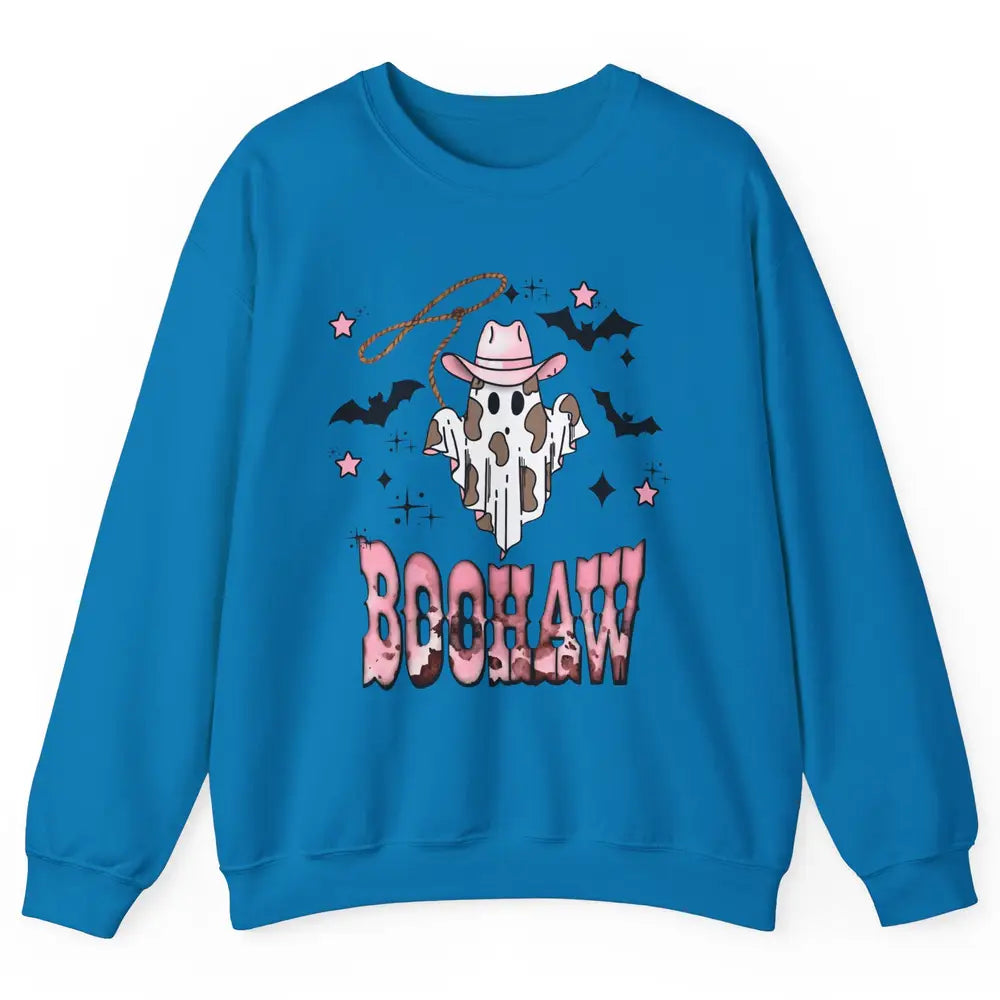 Retro Cowboy Ghost Boohaw Boot Scooting Western Halloween Unisex Crewneck Sweatshirt