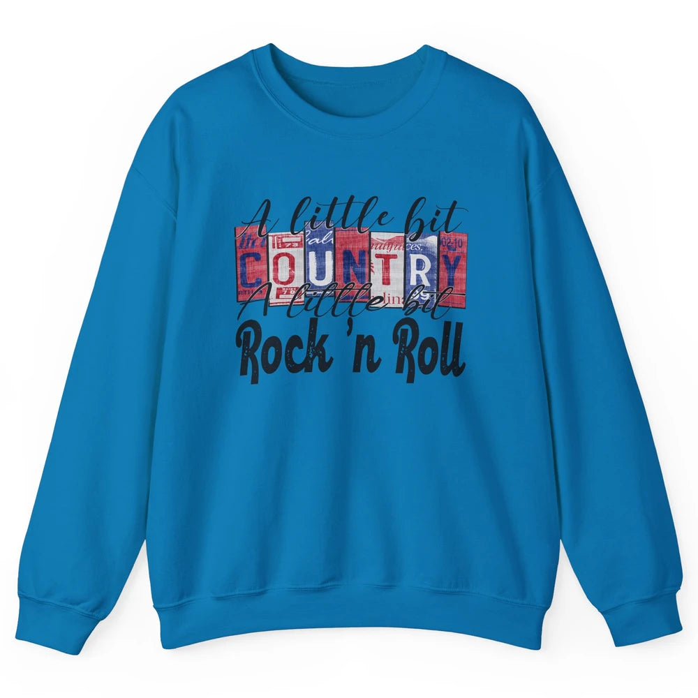 Retro A Little Bit Country A Little Bit Rock n Roll Western Unisex Crewneck Sweatshirt