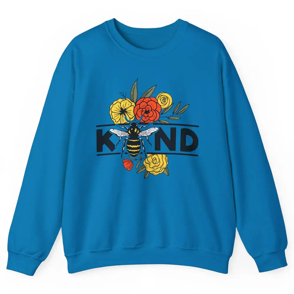 Retro Be Kind Leopard Rainbow Boho Love Mental Health Matter Unisex Crewneck Sweatshirt