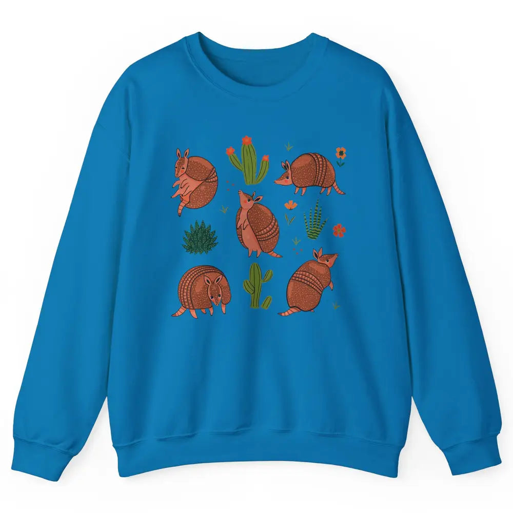 Retro Desert Armadillo Just An Armadillo Girl Western Animal Unisex Crewneck Sweatshirt