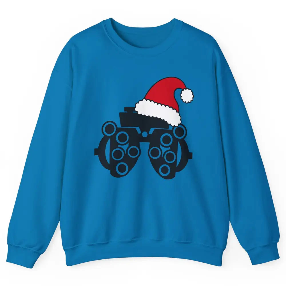 Phoropter Santa Hat Optometrist Christmas Ophthalmic Tech Unisex Crewneck Sweatshirt