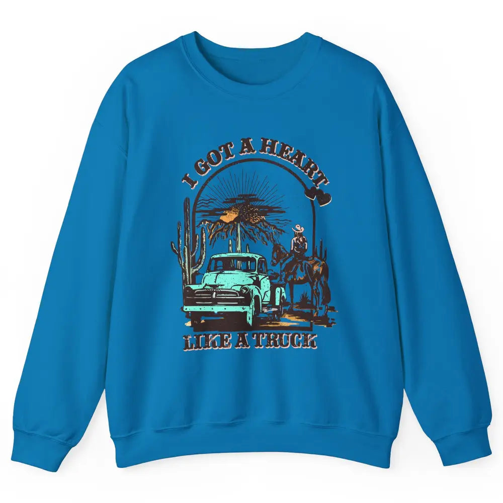 Retro Cowgirl Riding Horse I Got A Heart Western Country Unisex Crewneck Sweatshirt