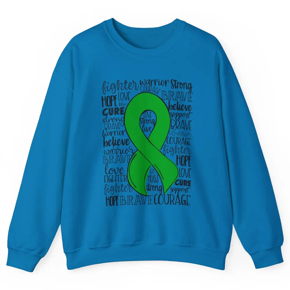 PANS/PANDAS Awareness Floral Green Ribbon Hope Love Cure Unisex Crewneck Sweatshirt