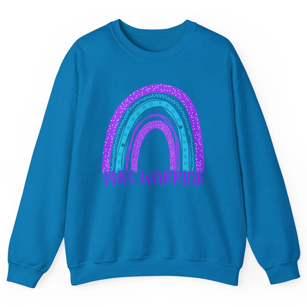 Psychogenic Non-epileptic Seizures PNES Purple Teal Rainbow Unisex Crewneck Sweatshirt