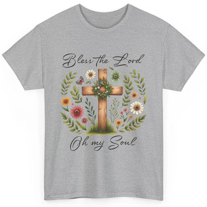 Bible Verse Bless The Lord Oh My Soul Christian Cross Retro Jesus Christ Church Classic Unisex T-Shirt