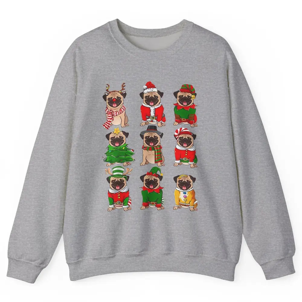 Pug Collection Christmas Santa Pug Dog Christmas Pugmas Unisex Crewneck Sweatshirt