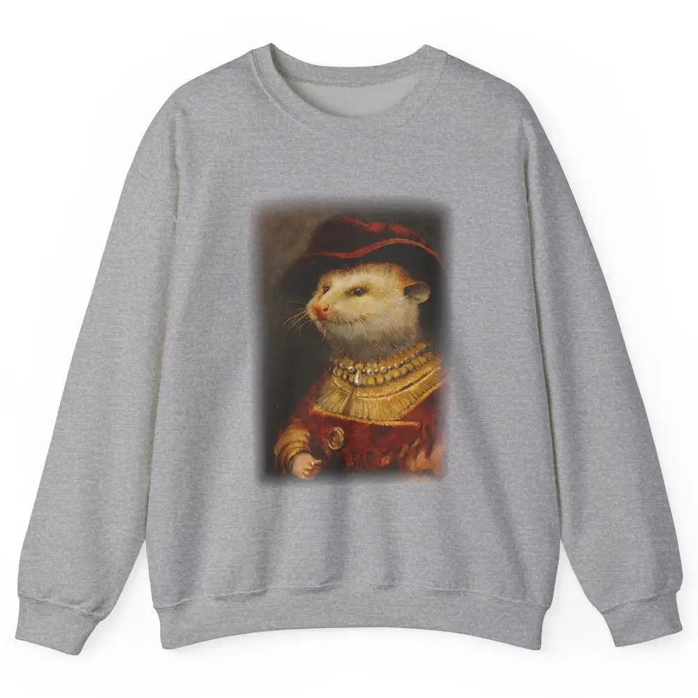 Retro Noble Opossum Young Gallant Western Opossum Art Unisex Crewneck Sweatshirt