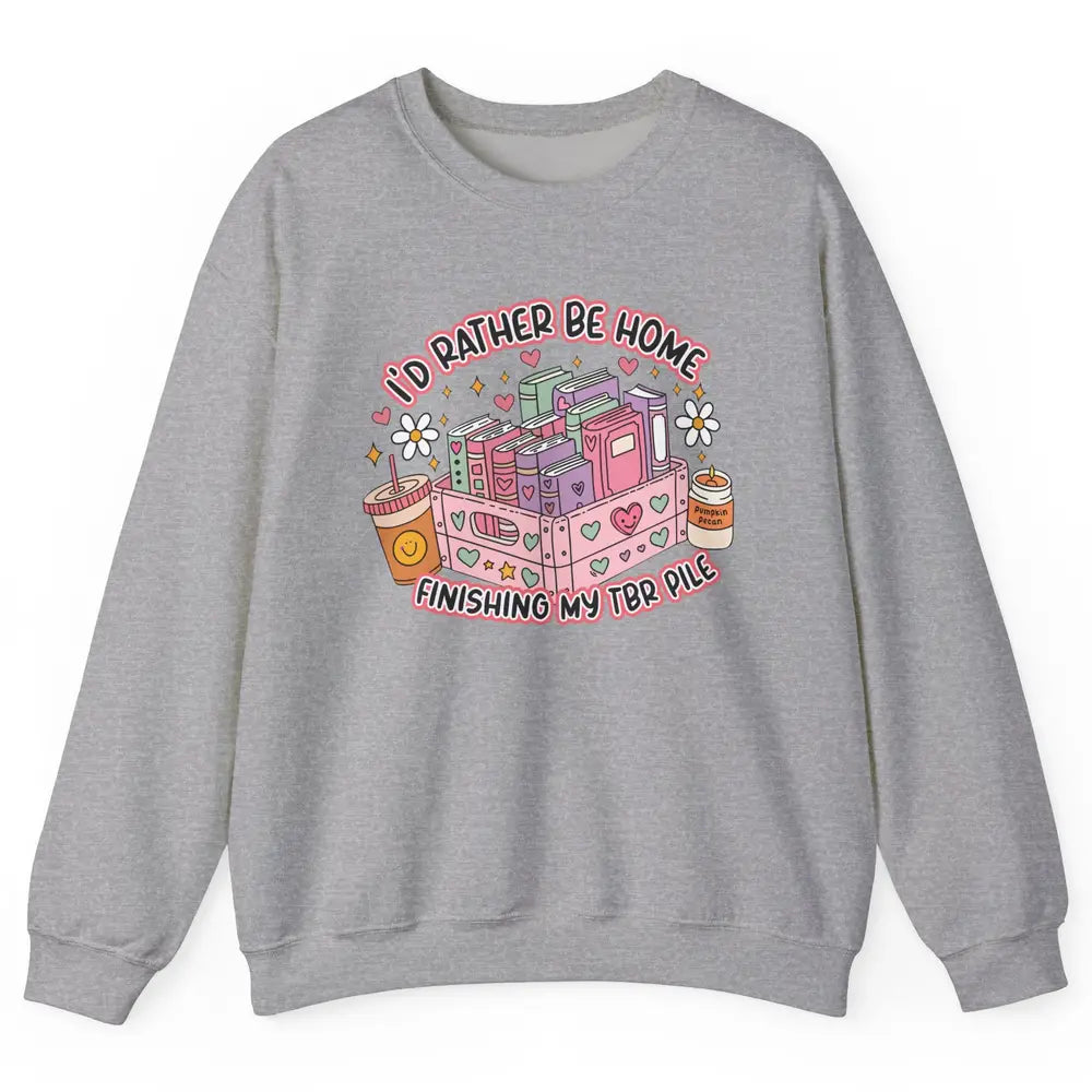 Retro Groovy TBR Book Readers Be Home Finishing My TBR Pile Unisex Crewneck Sweatshirt