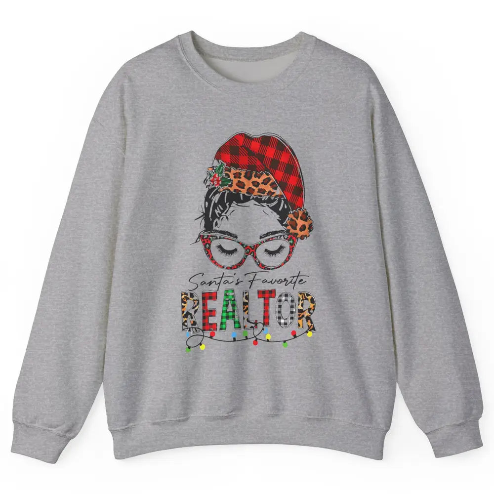 Merry Christmas Xmas Santa Messy Hair Realtor Real Estate Unisex Crewneck Sweatshirt