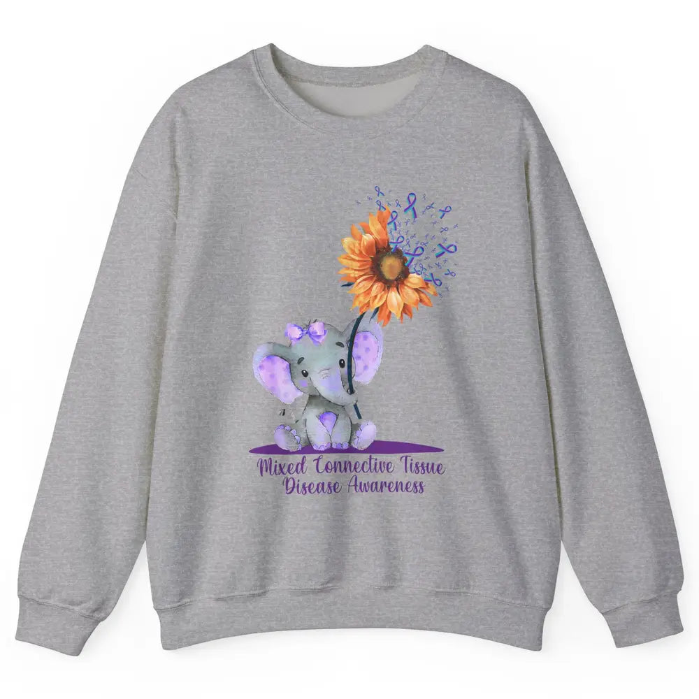 Mixed Connective Tissue Disease Baby Elephant Sunflower Unisex Crewneck Sweatshirt