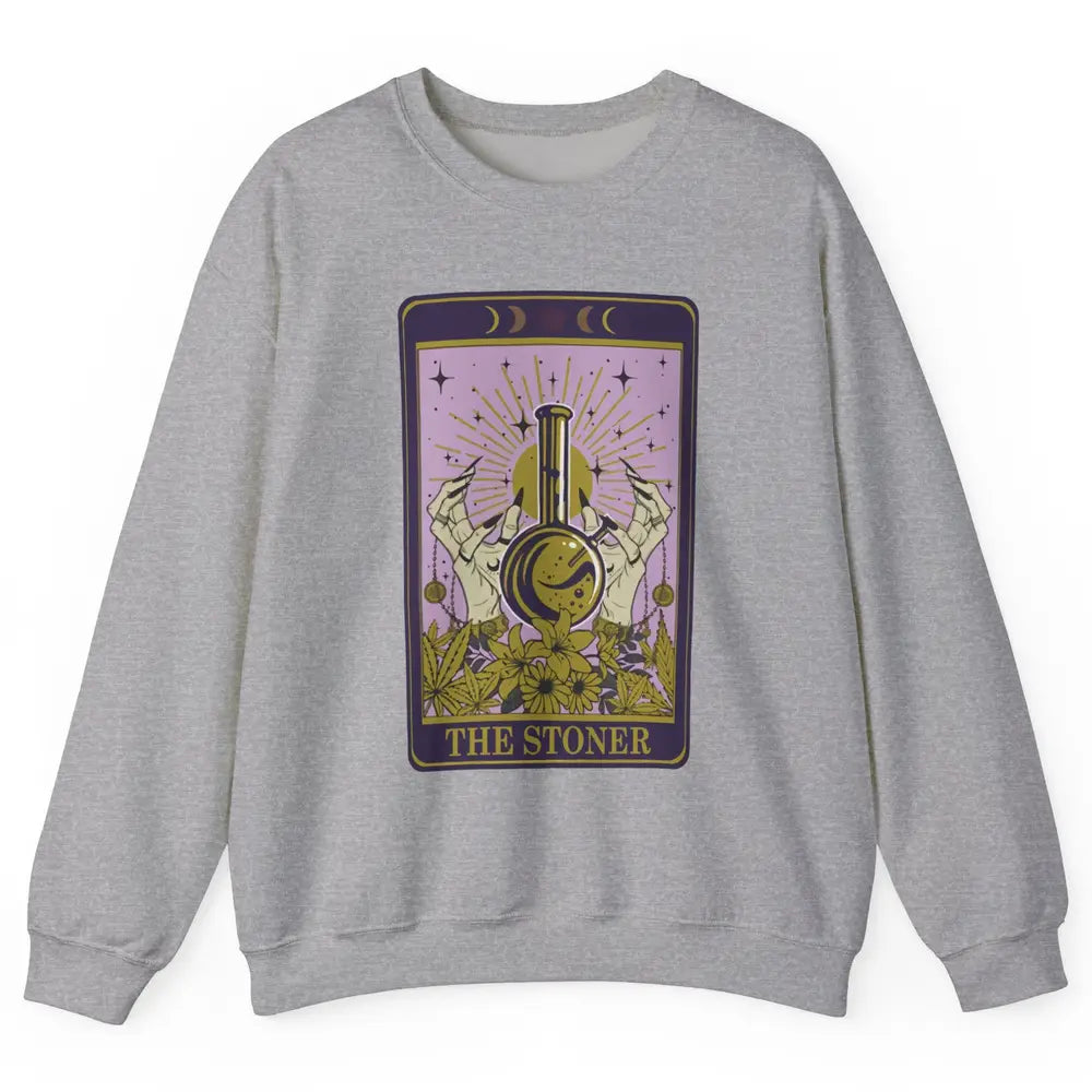 Vintage Witch The Stoner Tarot Card Weed Cannabis Marijuana Unisex Crewneck Sweatshirt