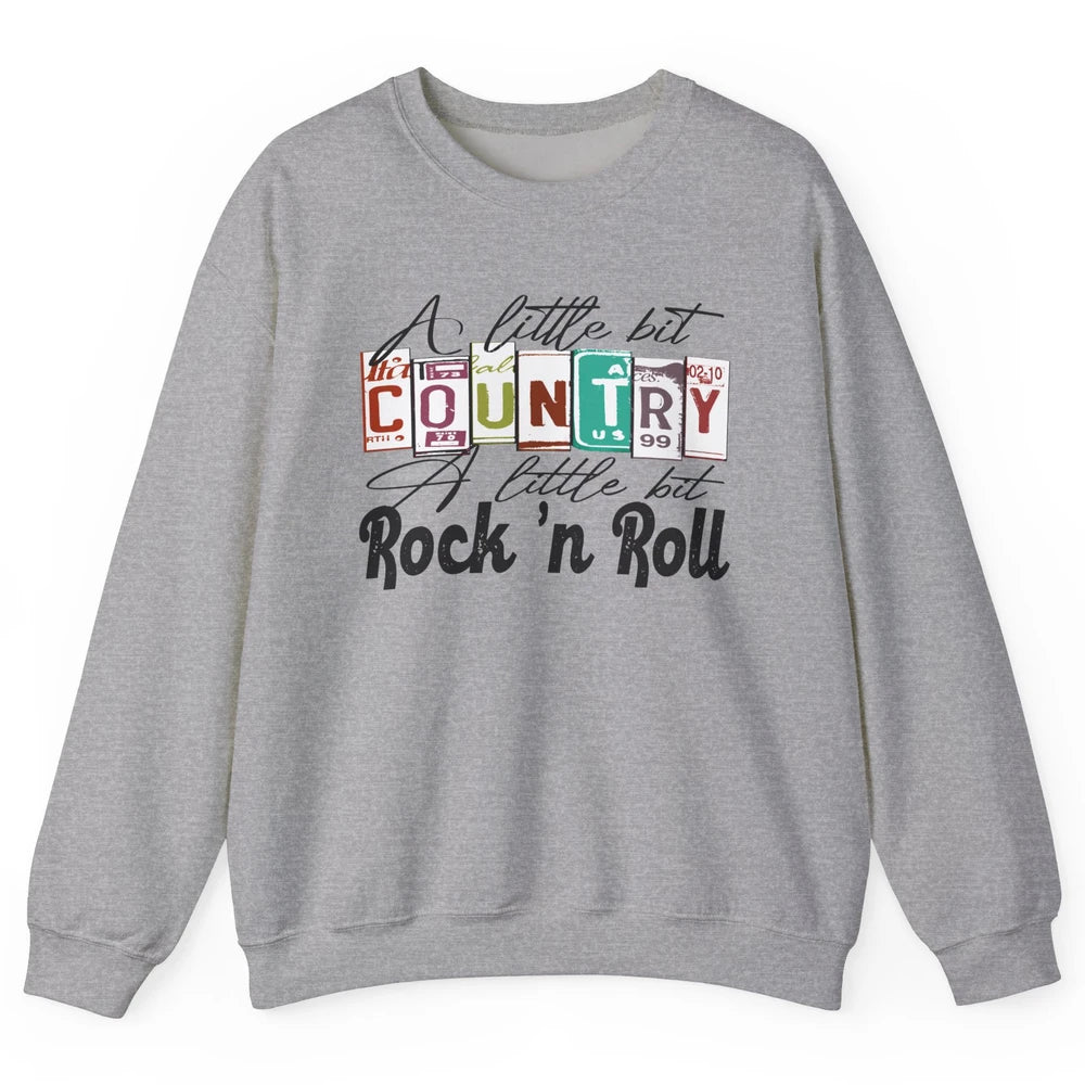 Retro A Little Bit Country A Little Bit Rock n Roll Western Unisex Crewneck Sweatshirt