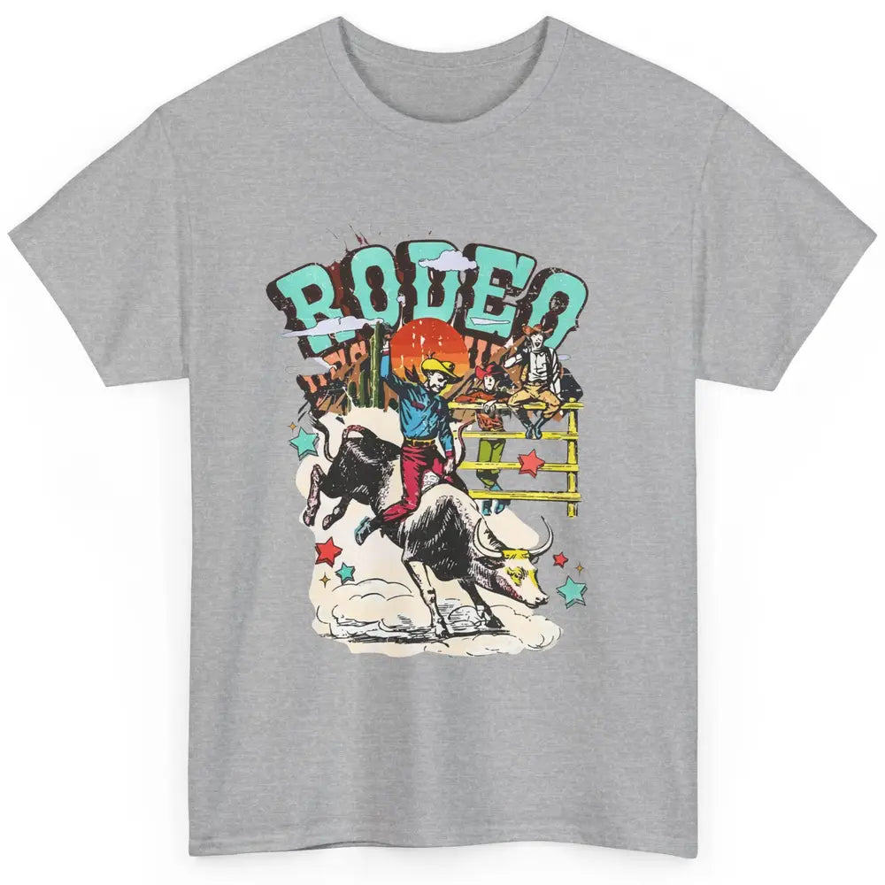 Retro Cowboy Horsing Rodeo Dad Bull Racing Western Country Classic Unisex T-Shirt