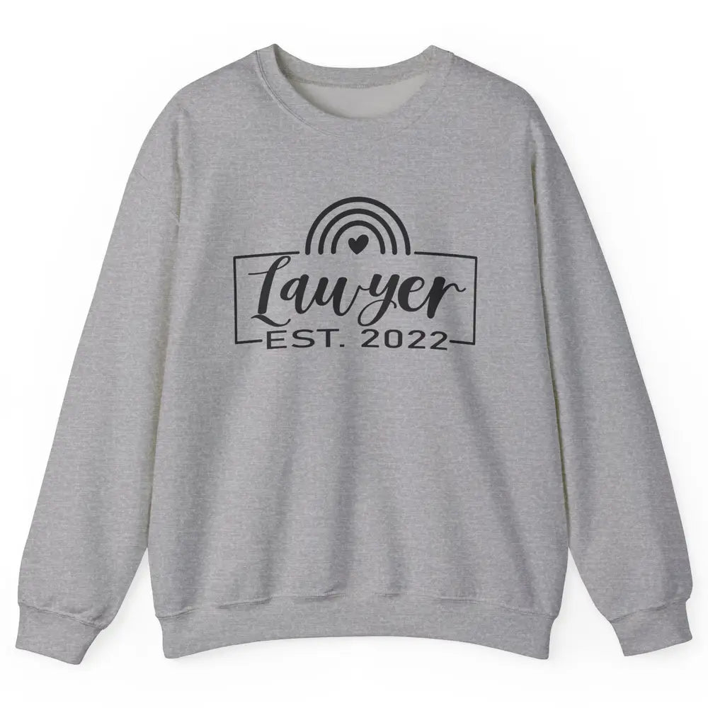 Rainbow Lawyer Est 2022 Law School Graduate Future Attorney Unisex Crewneck Sweatshirt
