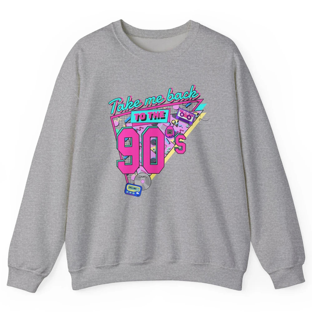 Retro 90s Take Me Back To The 1990s Cassette Made In The 90s Unisex Crewneck Sweatshirt