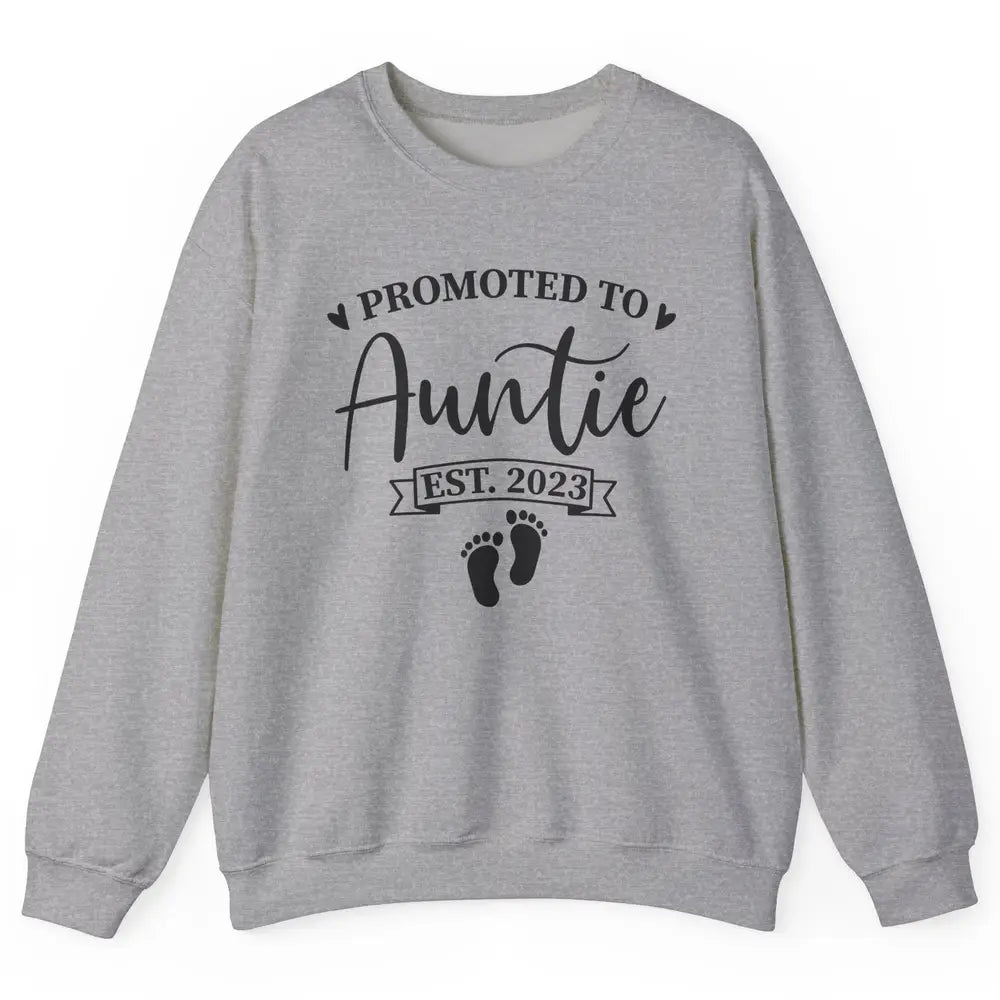 Promoted To Auntie Est 2023 Auntie To Be Baby Reveal Gift Unisex Crewneck Sweatshirt