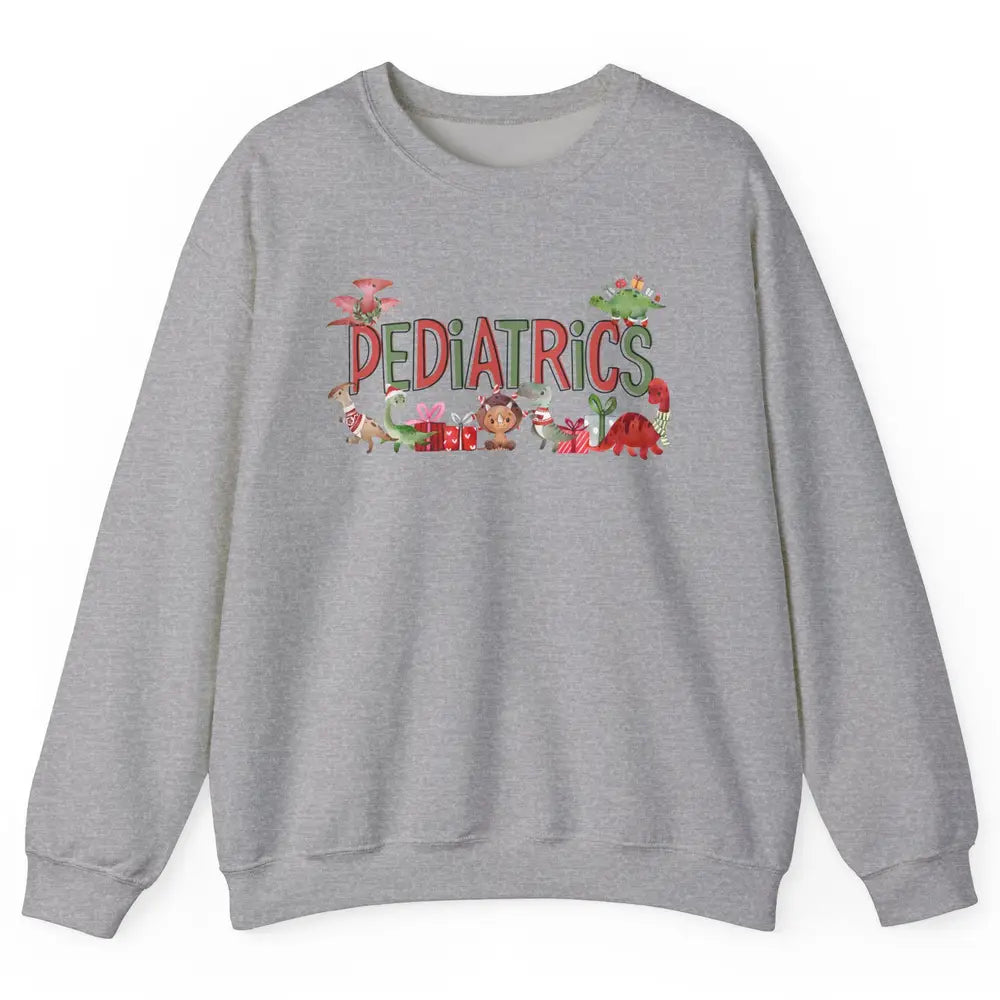Pediatrics Christmas PEDS Nurse Dinosaur Xmas Physical Nurse Unisex Crewneck Sweatshirt