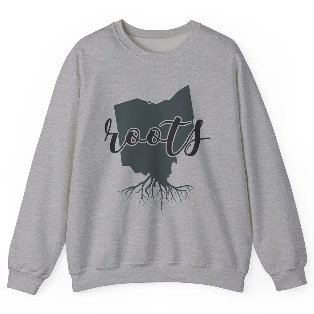 Ohio Map Blame It All On My Roots Ohio Native Pride Unisex Crewneck Sweatshirt