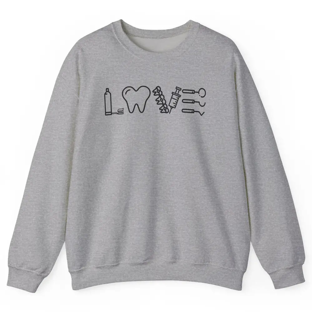 Retro Dental Hygienist Life Love Dental Tools Dentist Life Unisex Crewneck Sweatshirt