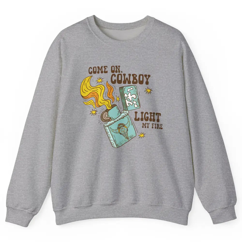 Retro Cowgirl Just Smile And Say God Bless Western Desert Unisex Crewneck Sweatshirt