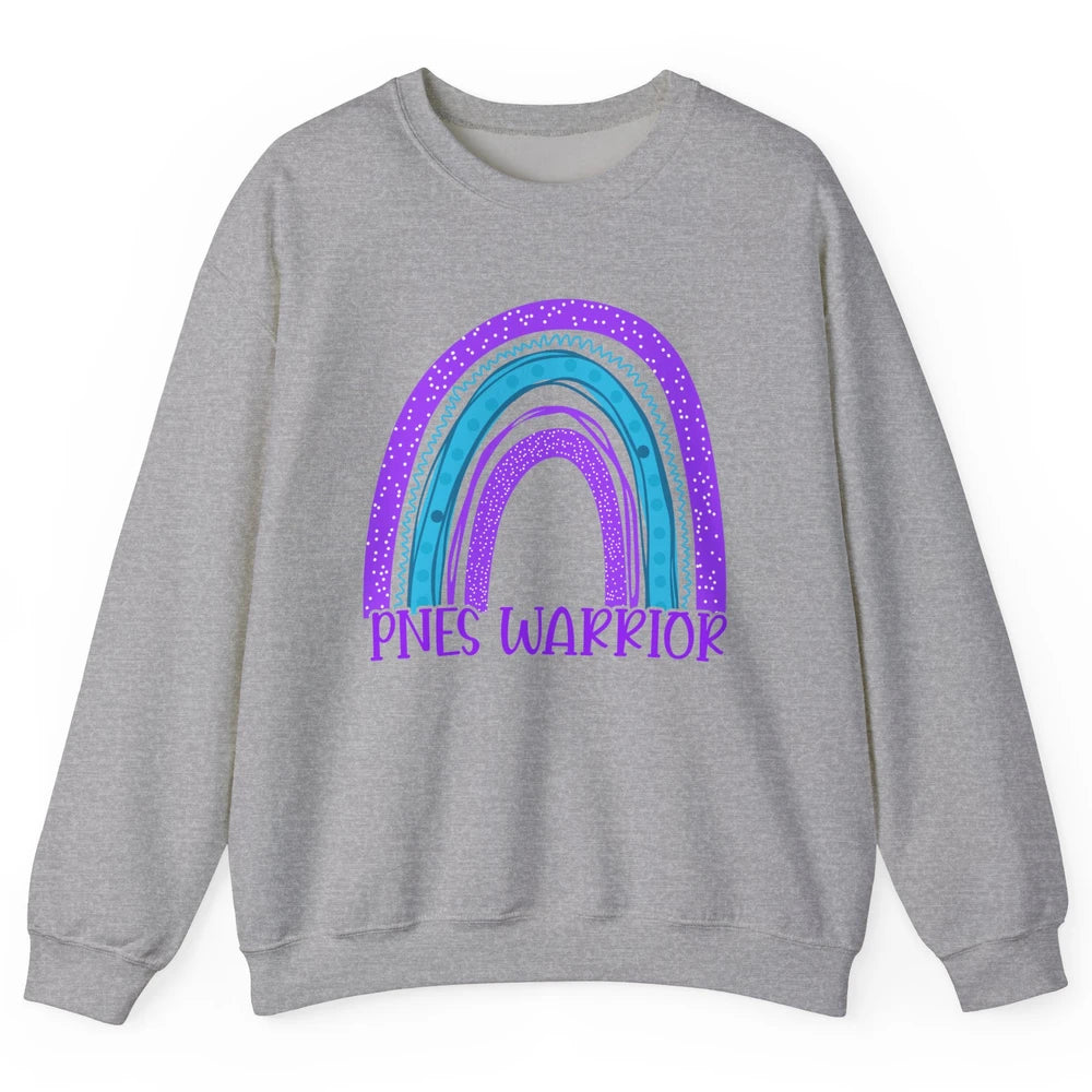 Psychogenic Non-epileptic Seizures PNES Purple Teal Rainbow Unisex Crewneck Sweatshirt