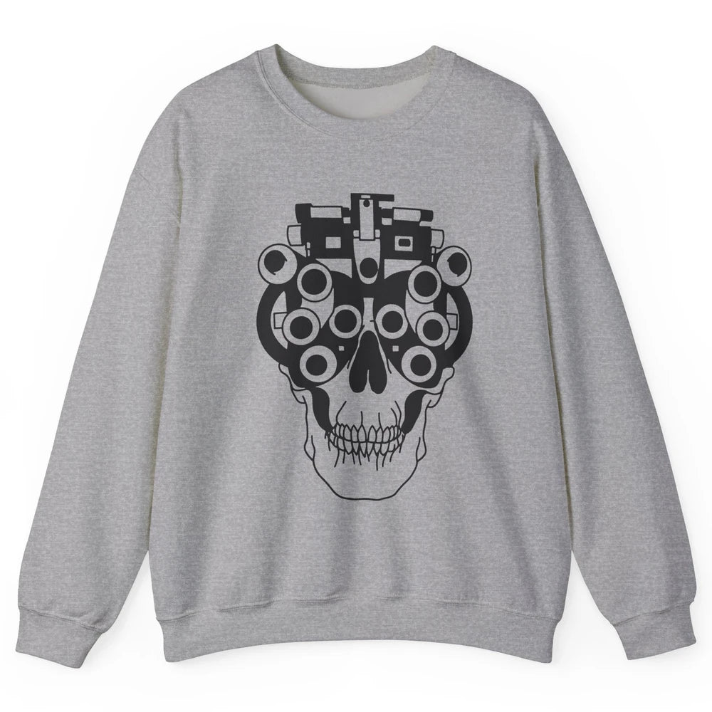 Phoropter Skeleton Optometrist Optician Halloween Optometry Unisex Crewneck Sweatshirt