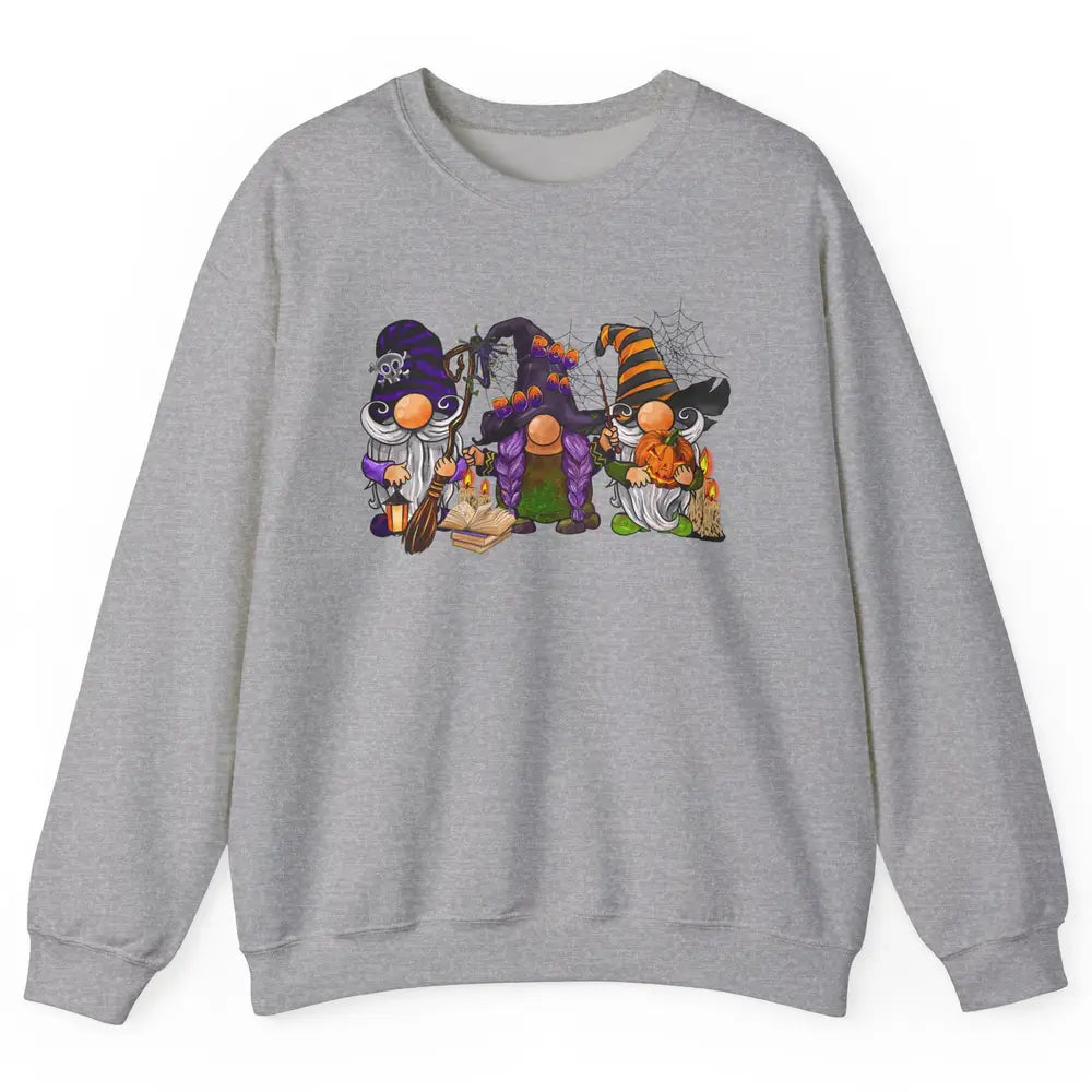 Retro Gnomes Witch Halloween Witchy Gnomies Horror Hallows Unisex Crewneck Sweatshirt