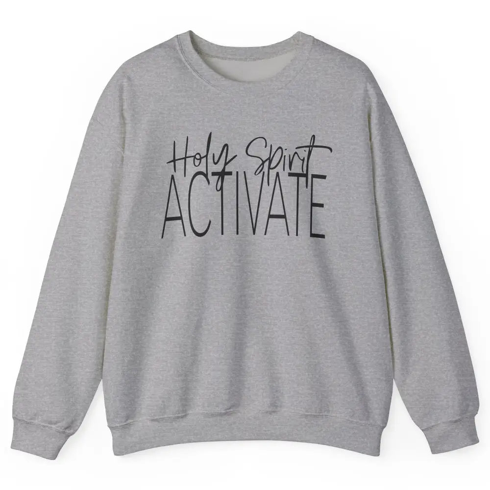 Holy Spirit Activate Western Jesus Lover Christian Religious Unisex Crewneck Sweatshirt