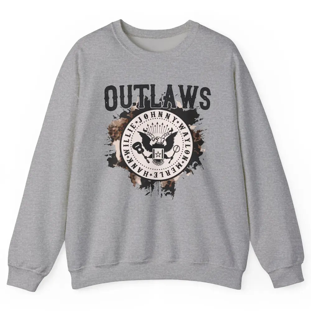 Retro Cowboy Bird Outlaws Western Country Music Cowgirl Unisex Crewneck Sweatshirt
