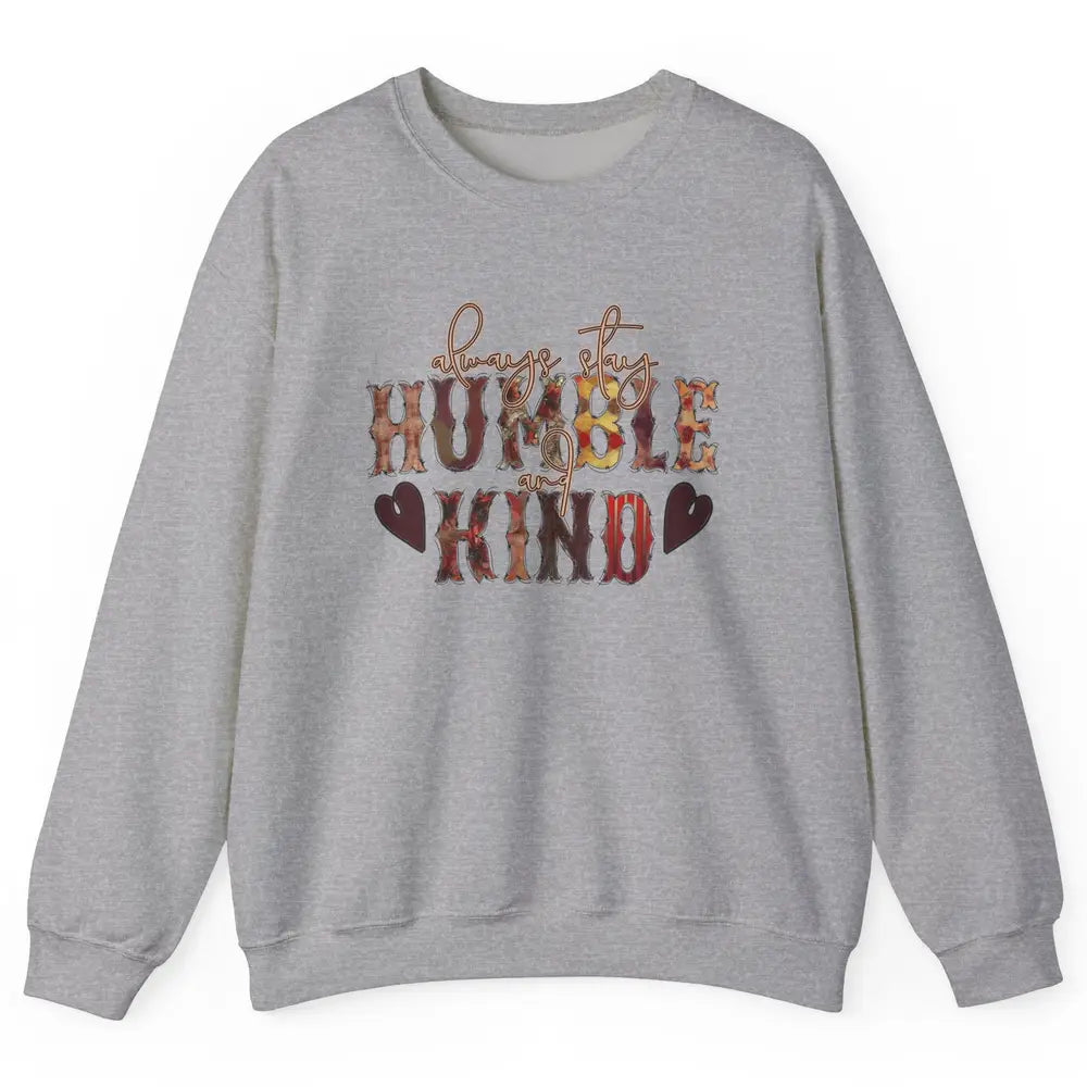 Retro Always Stay Humble And Kind Turquoise Western Country Unisex Crewneck Sweatshirt