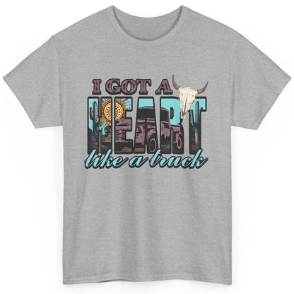 Retro Desert Bull Skull I Got A Heart Like A Truck Western Classic Unisex T-Shirt