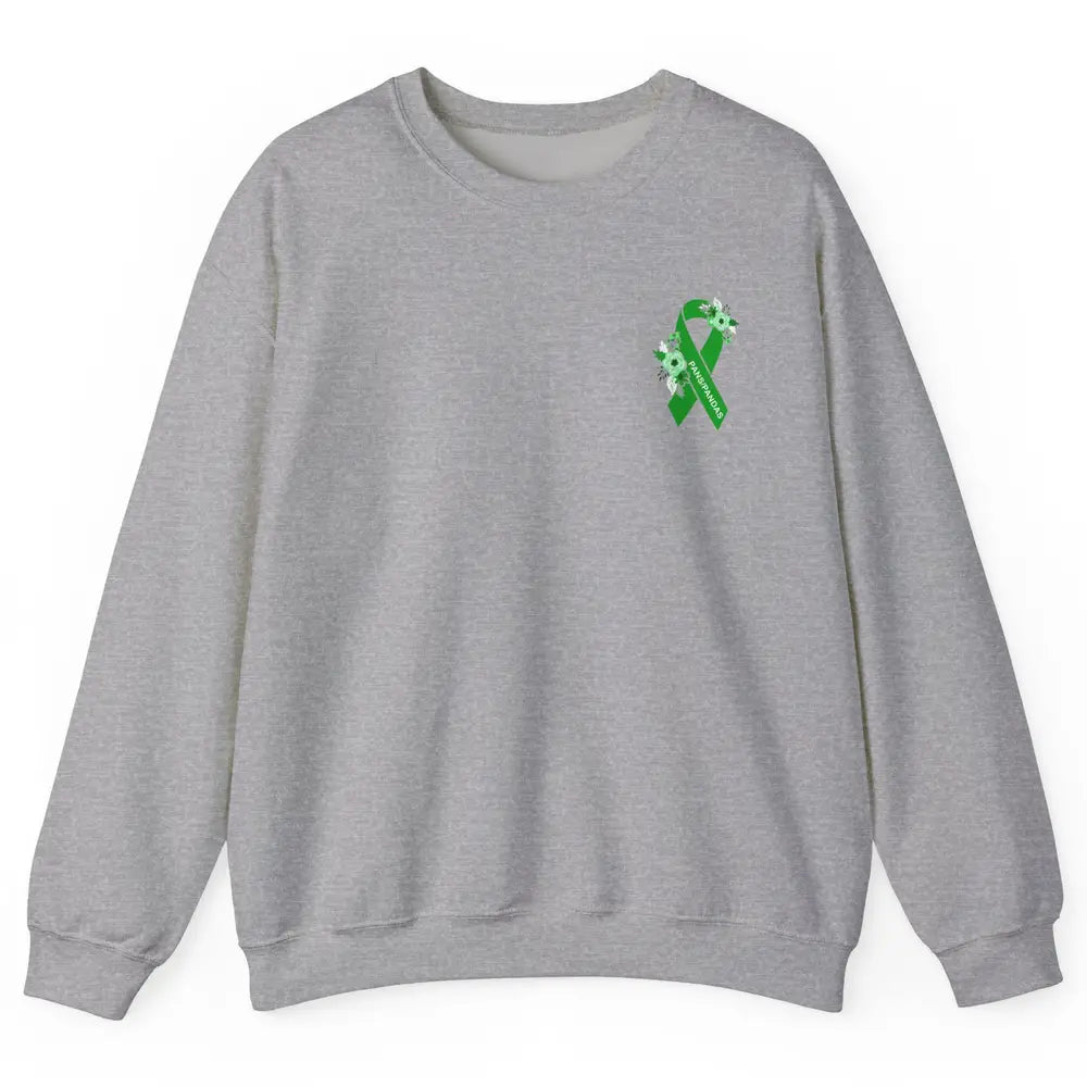 PANS/PANDAS Awareness Floral Green Ribbon Pans Disease Unisex Crewneck Sweatshirt