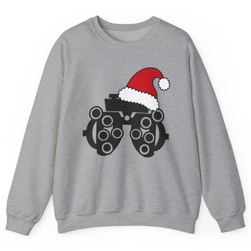 Phoropter Santa Hat Optometrist Christmas Ophthalmic Tech Unisex Crewneck Sweatshirt